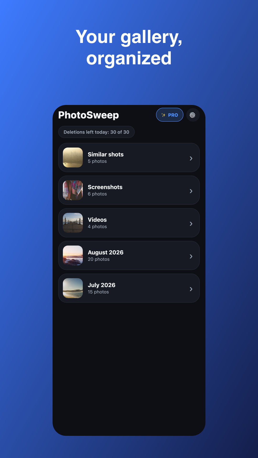 Your gallery, organized